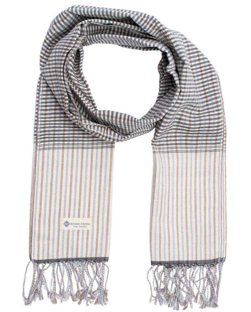 schal krama traditionell schwarz elfenbein