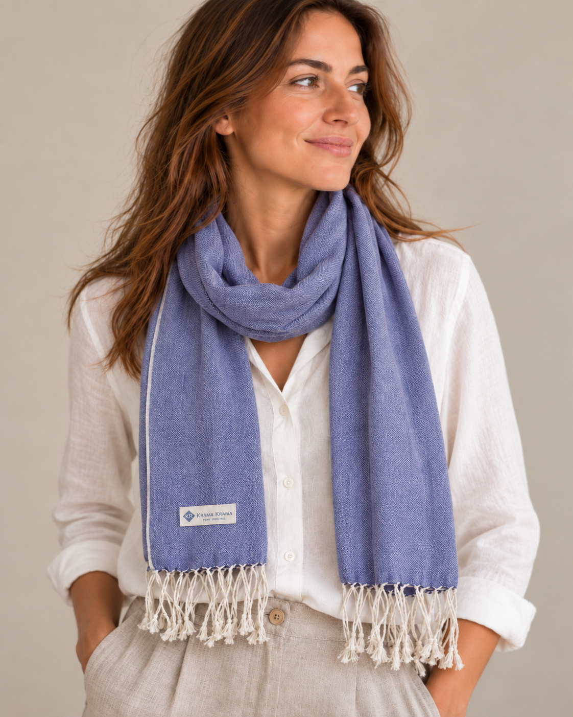 Krama Schal Blau Jeans – Bild 3