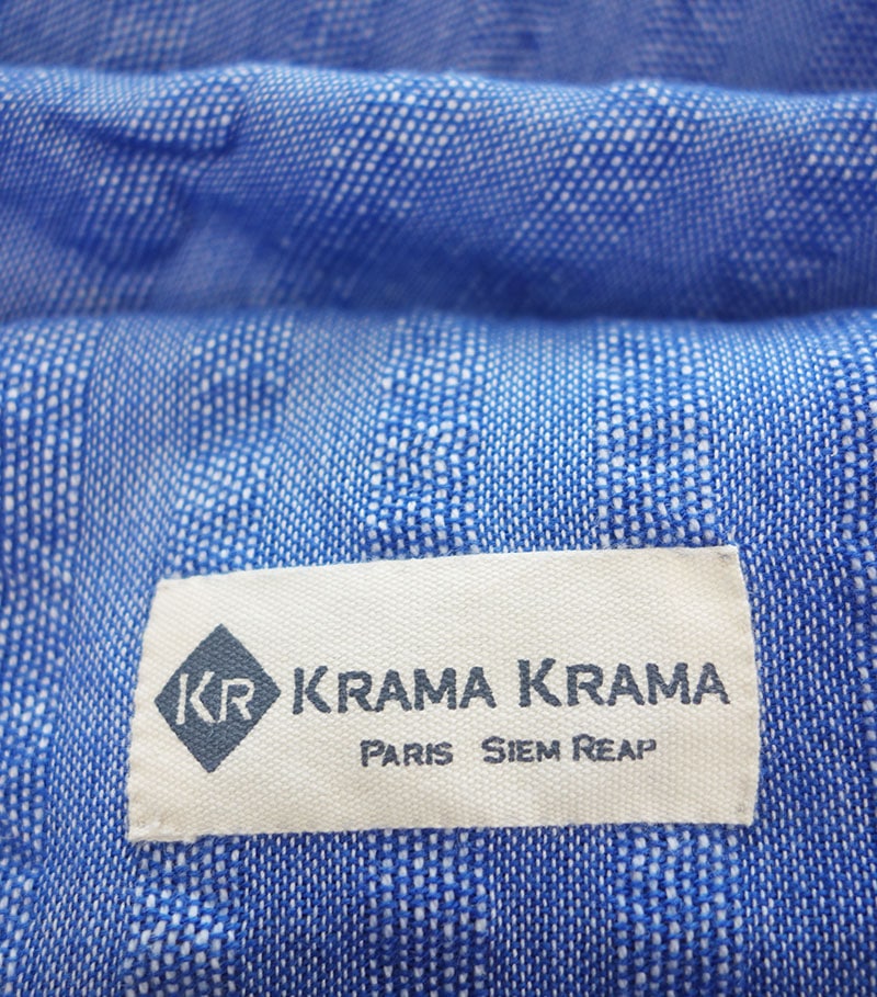 krama blau einfarbig zoom
