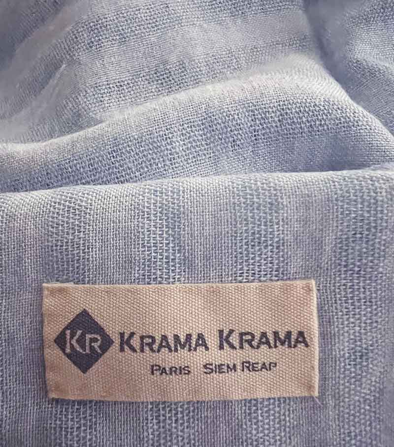 krama hellblau einfarbig zoom