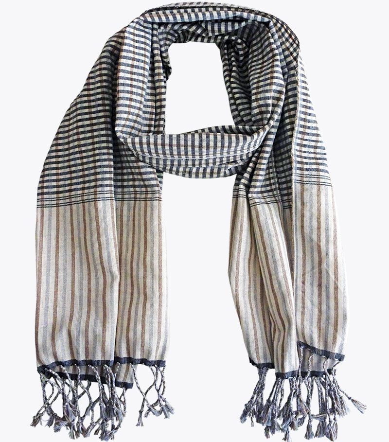 Krama black Ivory Black fashion scarf from Siem Reap in Cambodia