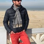 men scarf cambodian blue jean