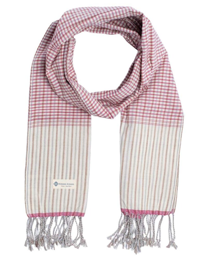 Krama traditionnel rose rubis