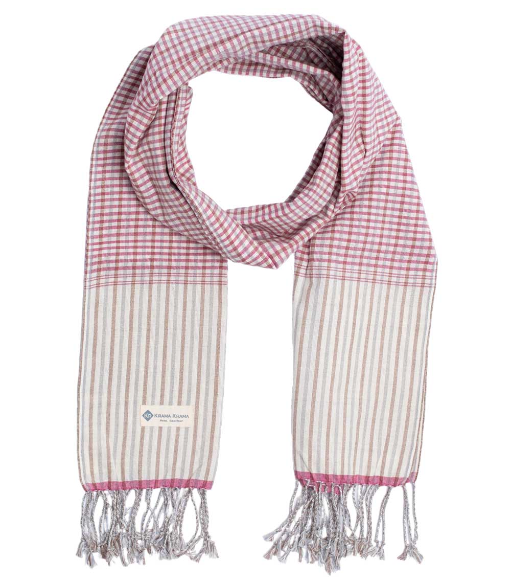 Krama traditionnel rose rubis