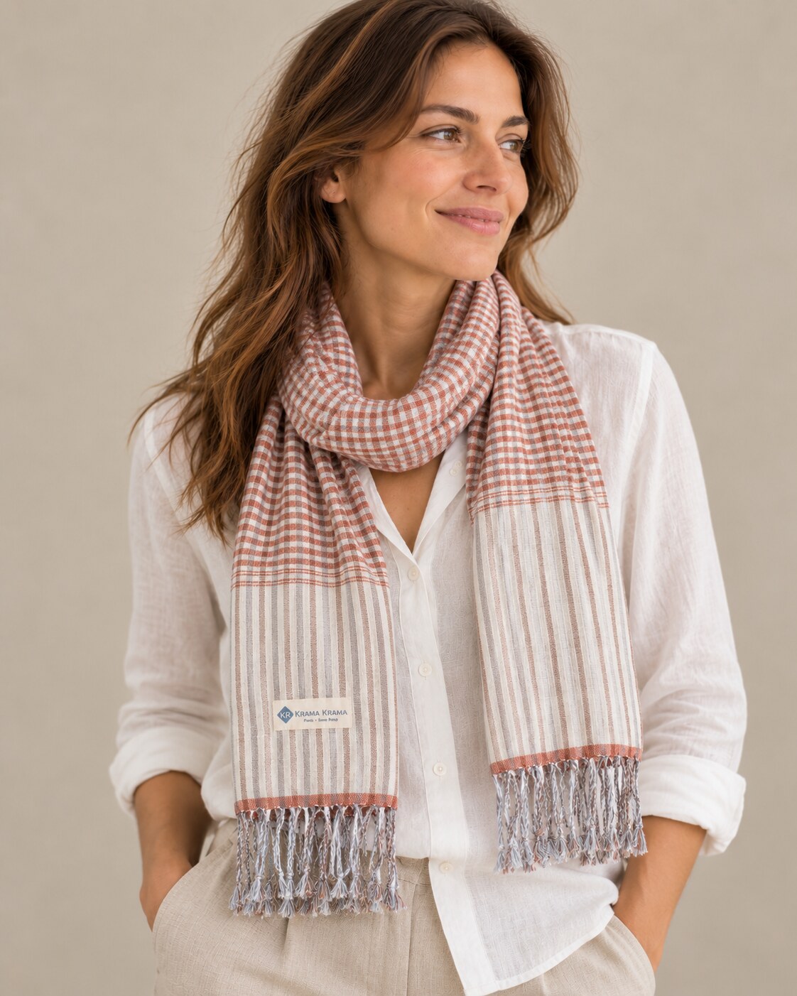 modèle krama orange feu